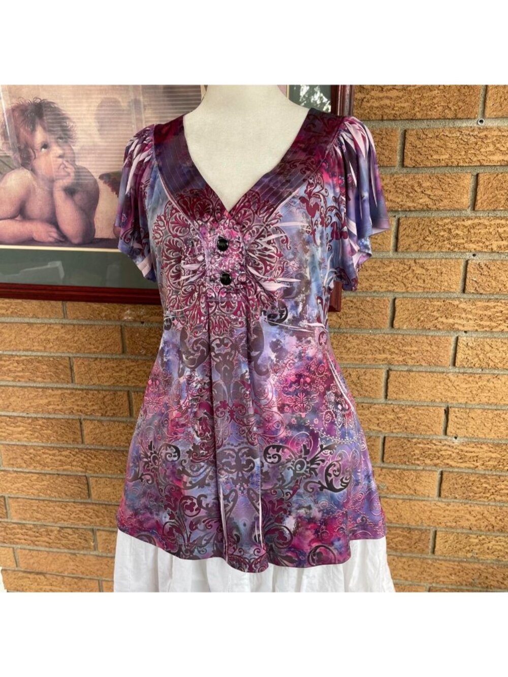 Purple paisley patterned fairy top